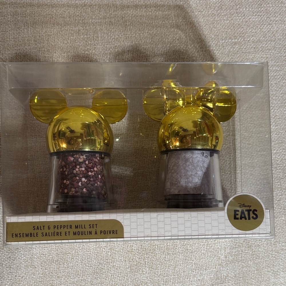Disney Metallic Gold Mickey Ear Salt & Pepper Mills